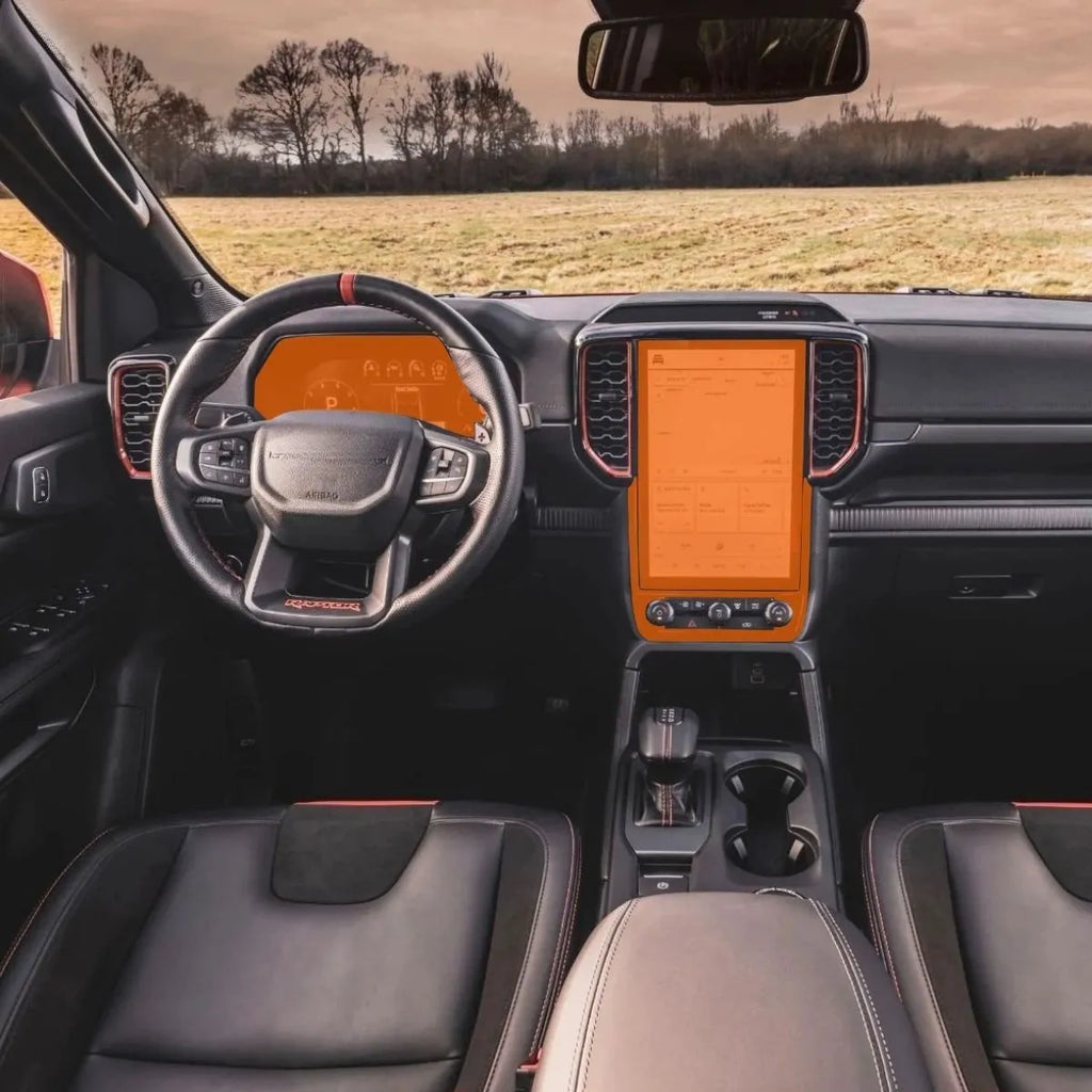 Película PPF Console do Ar, Velocímetro e Multimídia Ranger Raptor 2023 a 2026 – Garantia de 5 Anos
