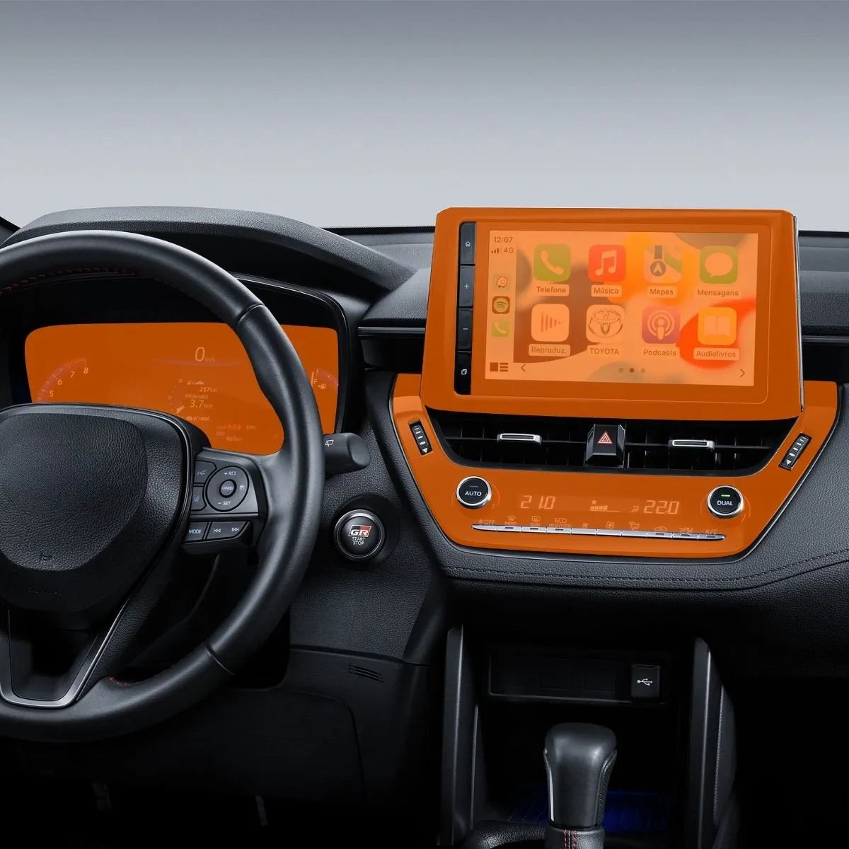 Película PPF Console do Ar, Velocímetro e Multimídia Corolla Cross XRE 2025 – Garantia de 5 Anos
