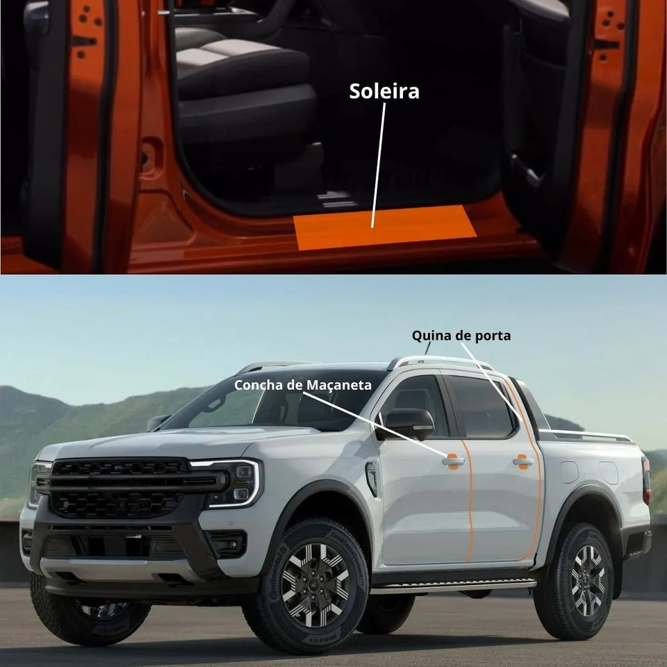 Película PPF Interior e Exterior Ranger Limited 2023 a 2026