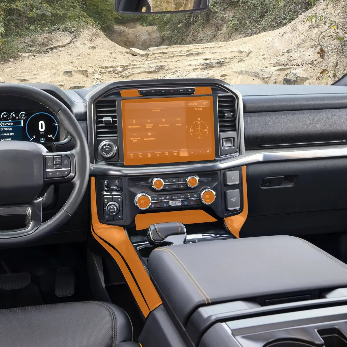 Película PPF Console Central, Console do Ar e Multimídia Ford F-150 2022 a 2025 – Garantia de 5 Anos