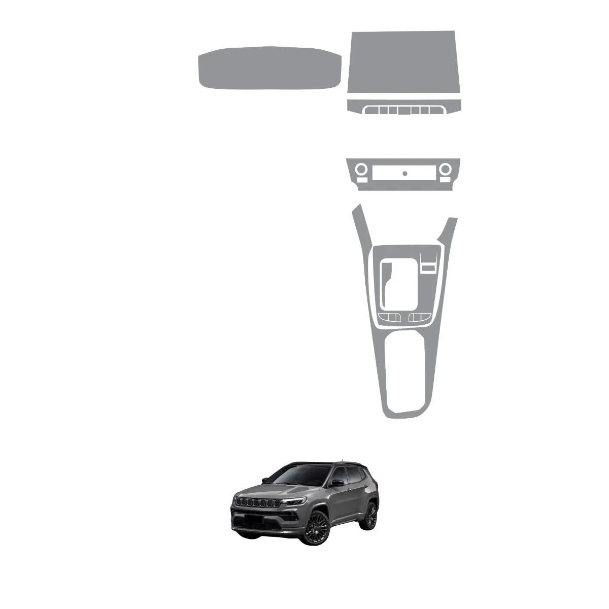 Película PPF Interior Completo Compass Longitude T270 2024 a 2026 – Garantia de 5 Anos