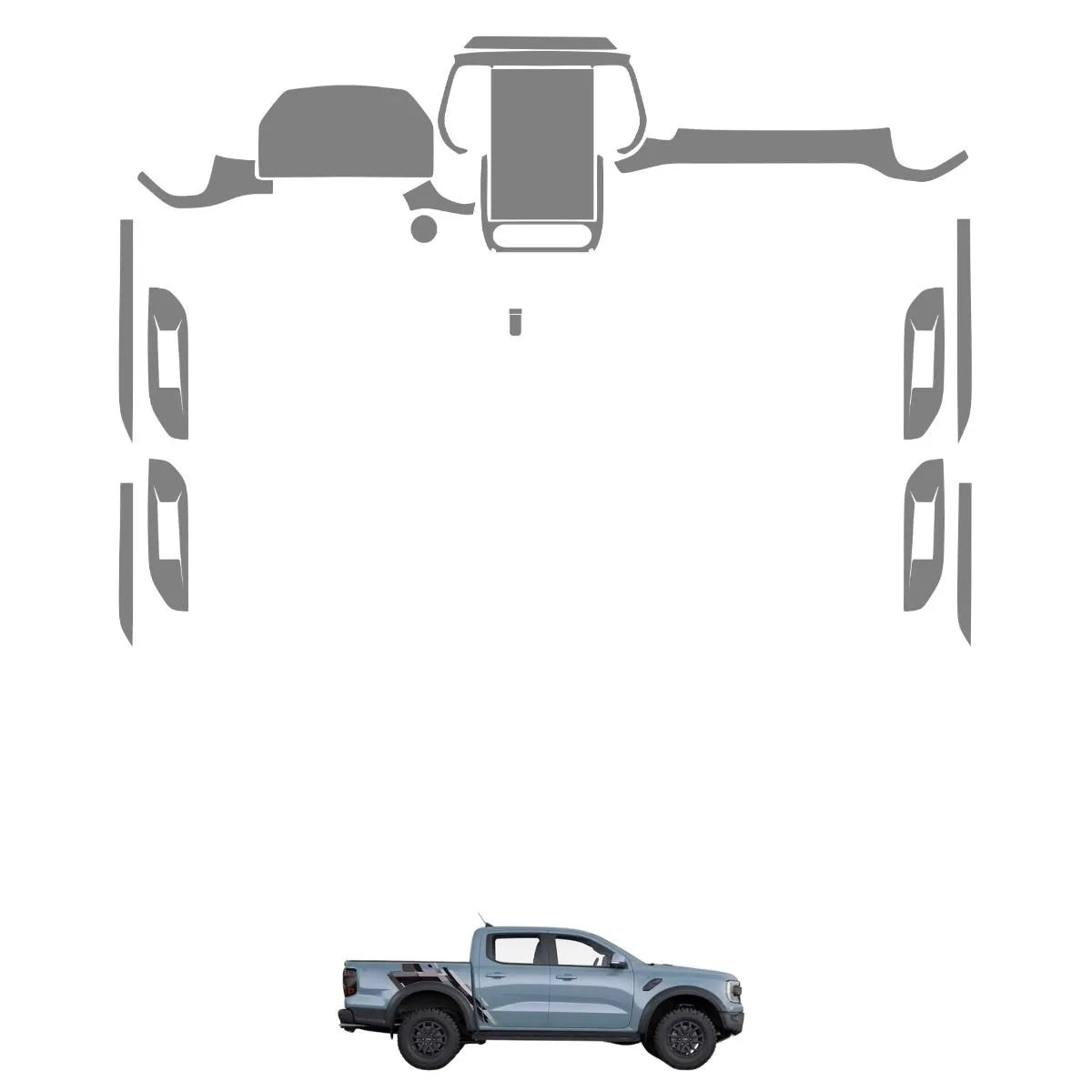 Película PPF Interior Completo Ranger Raptor 2023 a 2026 – Garantia de 5 Anos