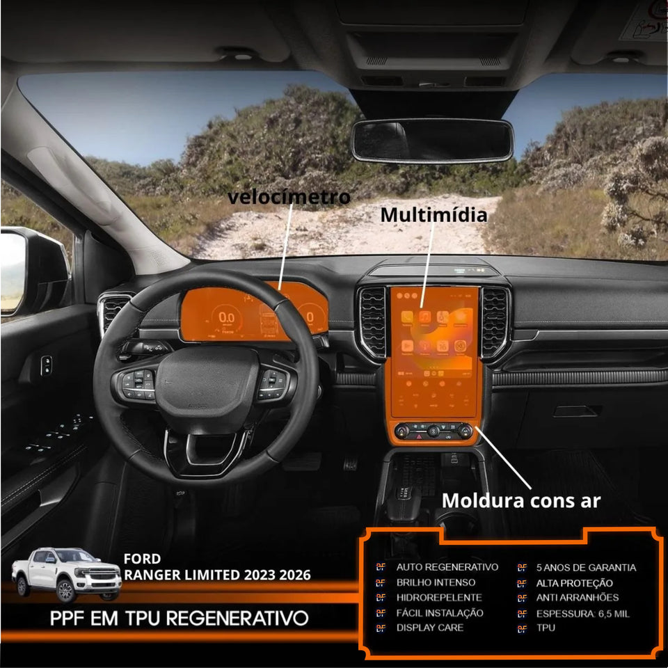 PPF Console Ar Velocímetro Multimídia Ranger Limited 23 26