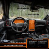 Película PPF Console do Ar, Velocímetro e Multimídia Ranger Raptor 2023 a 2026 – Garantia de 5 Anos