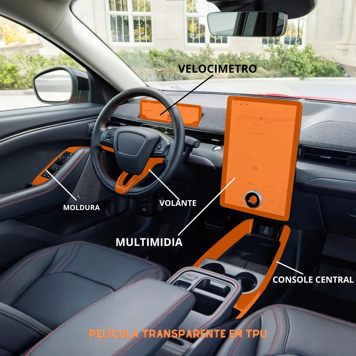 Película PPF Interior e Exterior Mustang Mach-E 2023 a 2025 – Garantia de 5 Anos