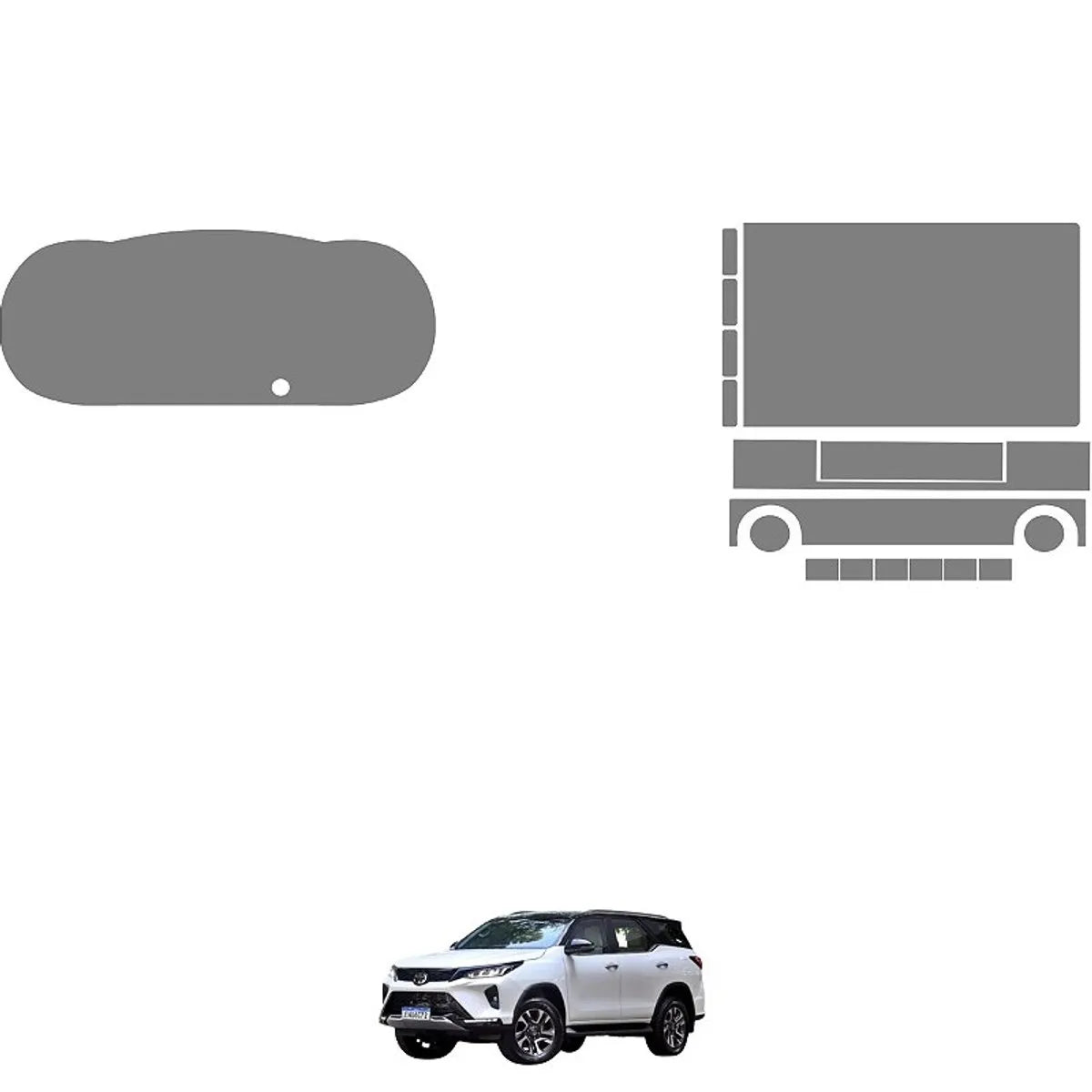 Película PPF Velocímetro, Multimídia e Console do Ar SW4 SRX Platinum 2024 a 2025 – Garantia de 5 Anos