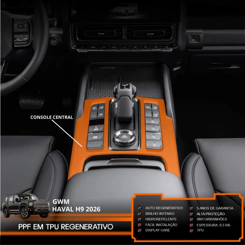 Película PPF Console Central Haval H9 2026 – Garantia de 5 Anos