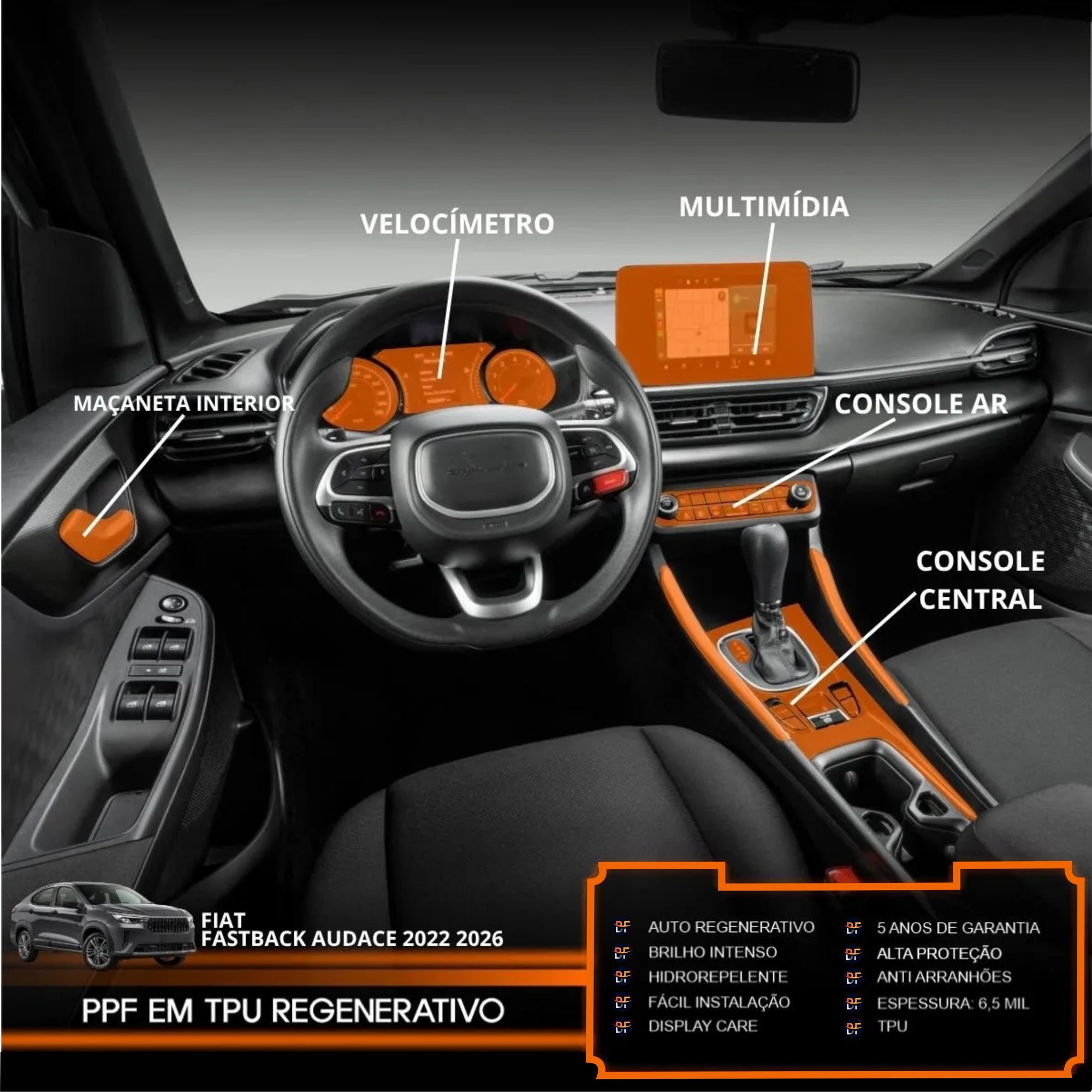 Película PPF Interior Completo Fastback Audace 22 26