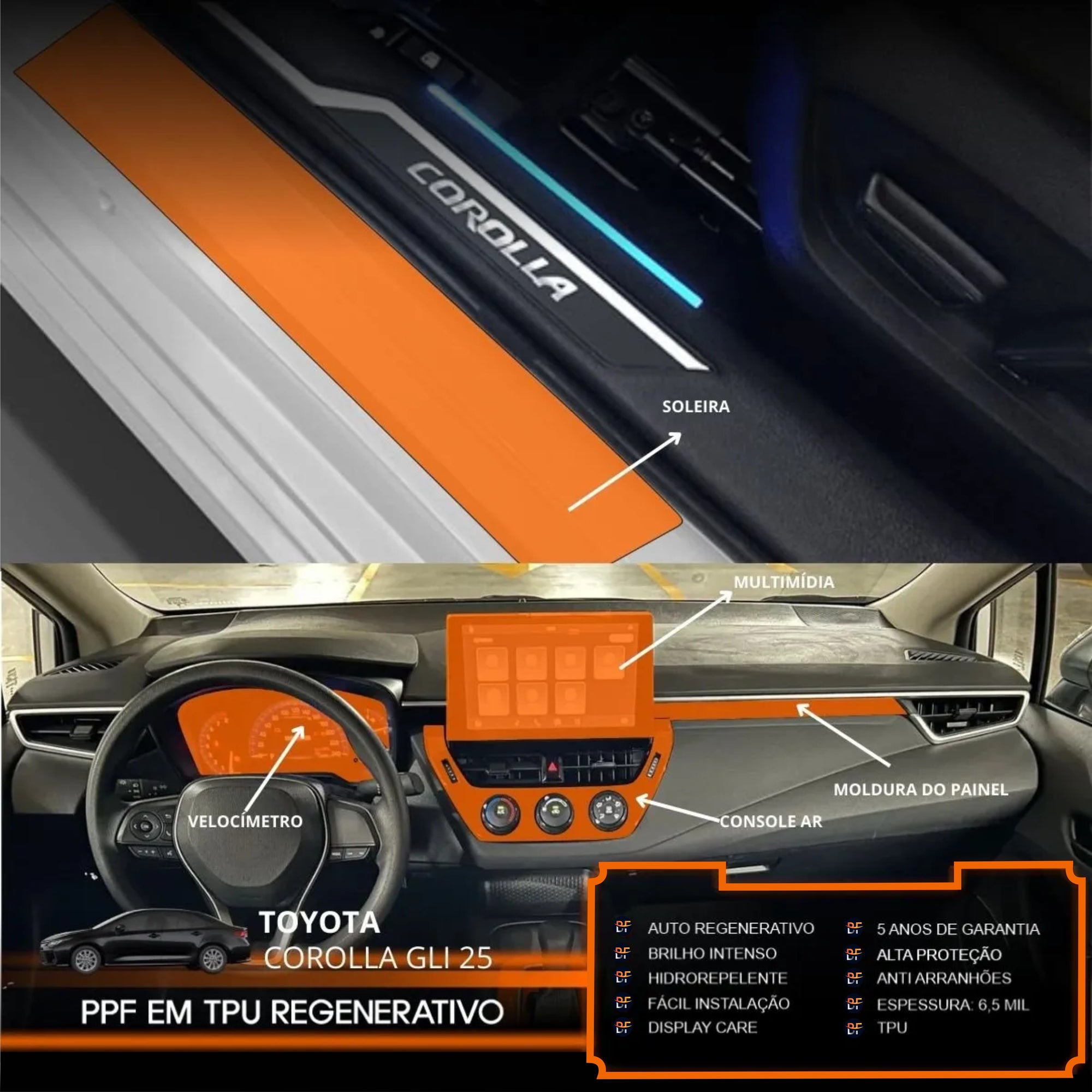 Película PPF Interior e Exterior Corolla GLi 2 – Garantia de 5 Anos