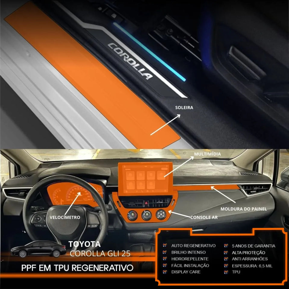 Película PPF Interior e Exterior Corolla GLi 2 – Garantia de 5 Anos