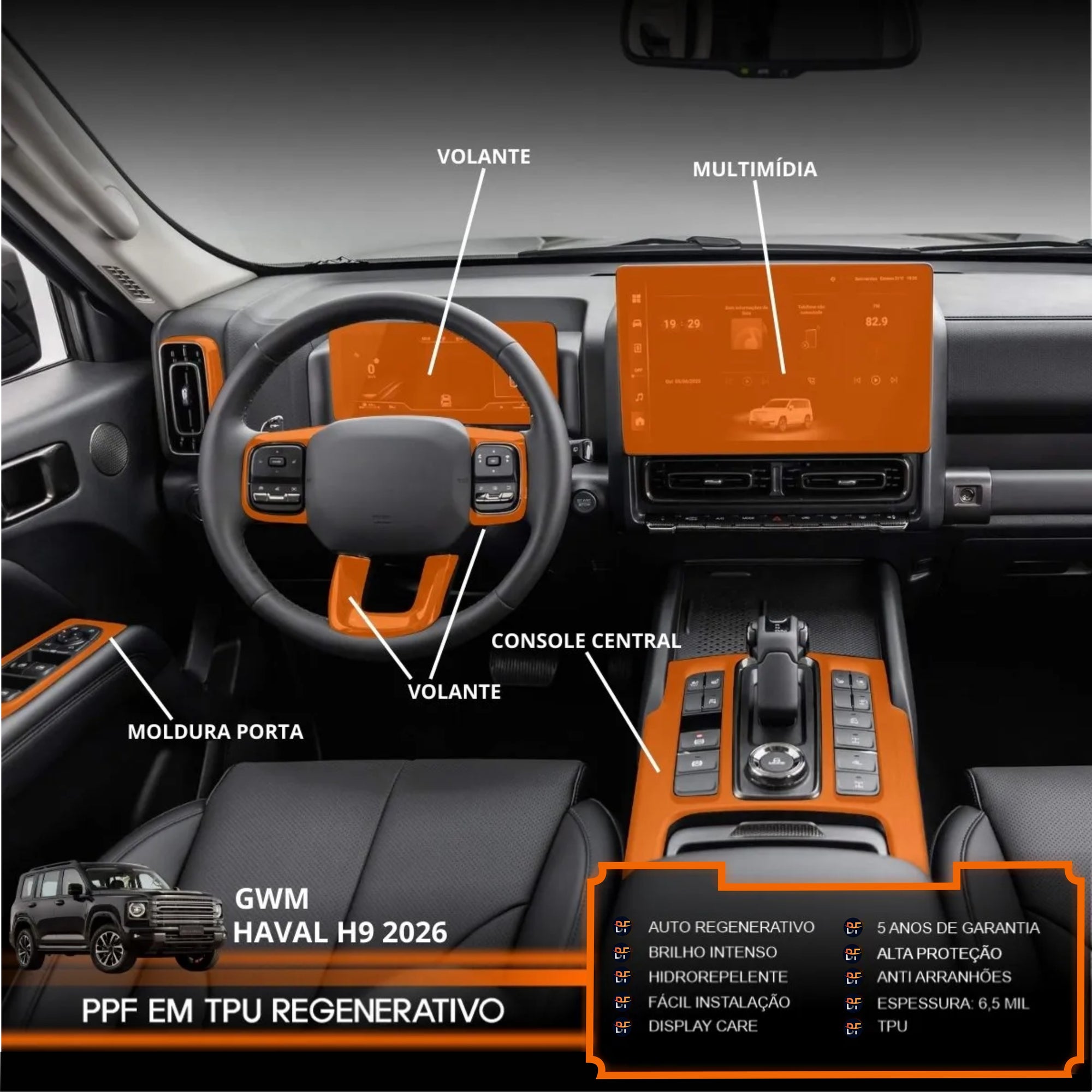 Película PPF Interior e Exterior Haval H9 2026 – Garantia de 5 Anos