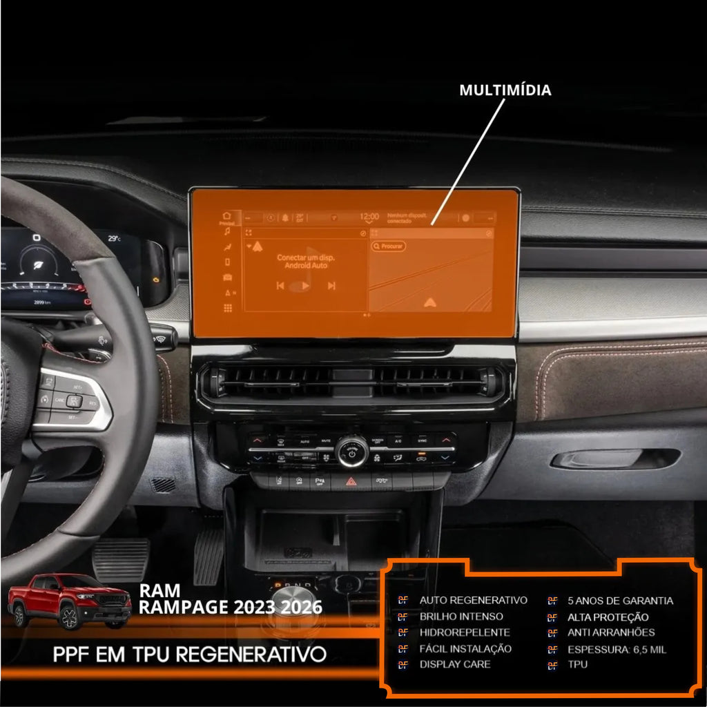 Película PPF Multimídia Rampage 2023 a 2026 – Proteção Premium com Garantia de 5 Anos