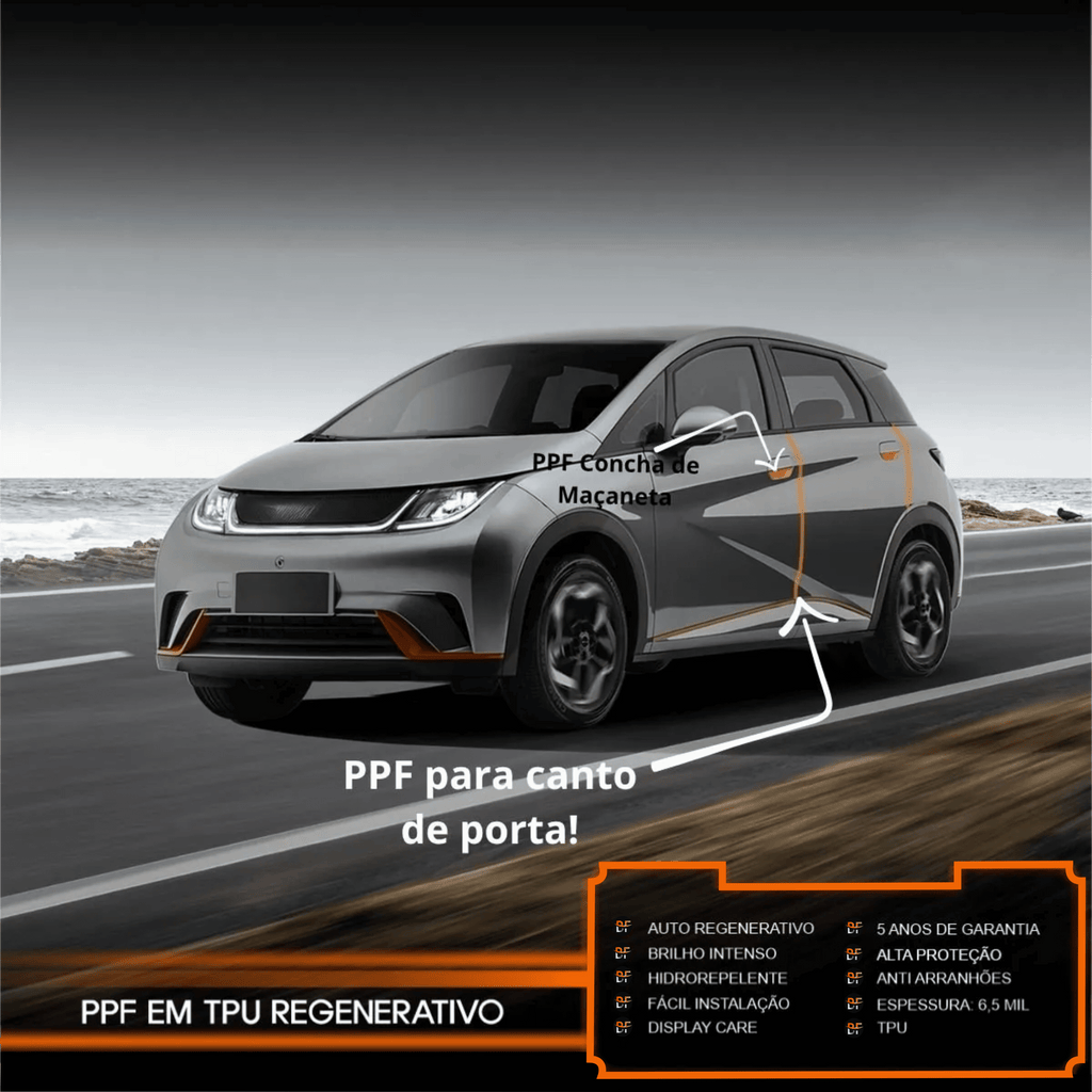 Película PPF Proteção de Portas BYD Dolphin 2026 – Garantia de 5 Anos
