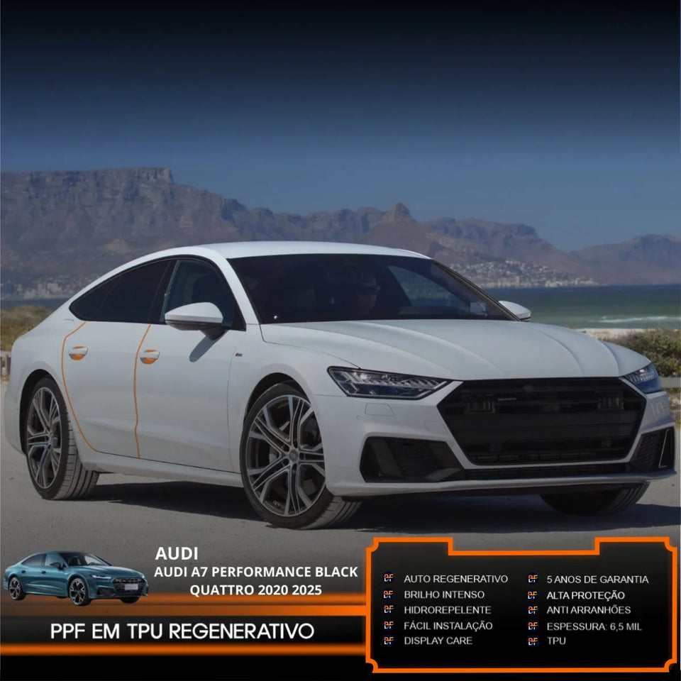 Película PPF Proteção de Portas Audi A7 Performance Black 2020 a 2024 – Garantia de 5 Anos