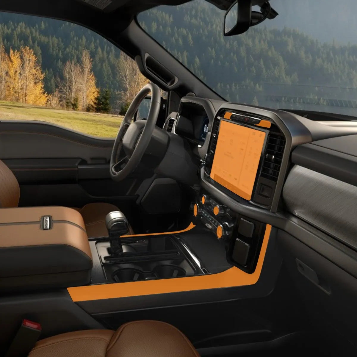 Película PPF Console Central, Console do Ar e Multimídia Ford F-150 2022 a 2025 – Garantia de 5 Anos