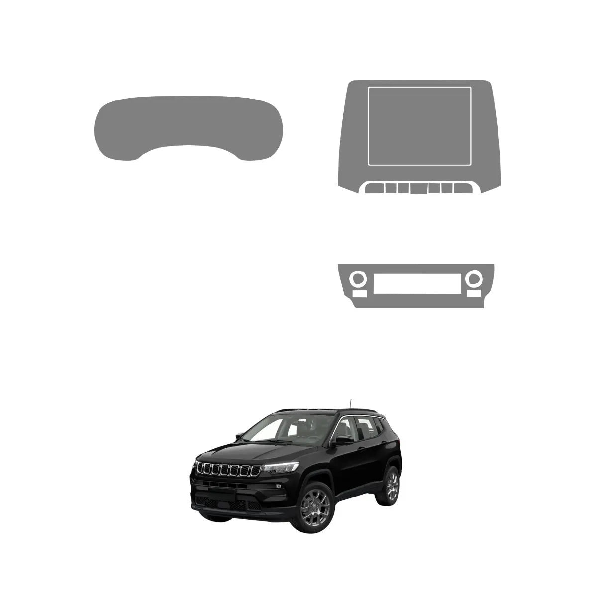 Película PPF velocímetro multimídia console do ar Compass Sport T270 26