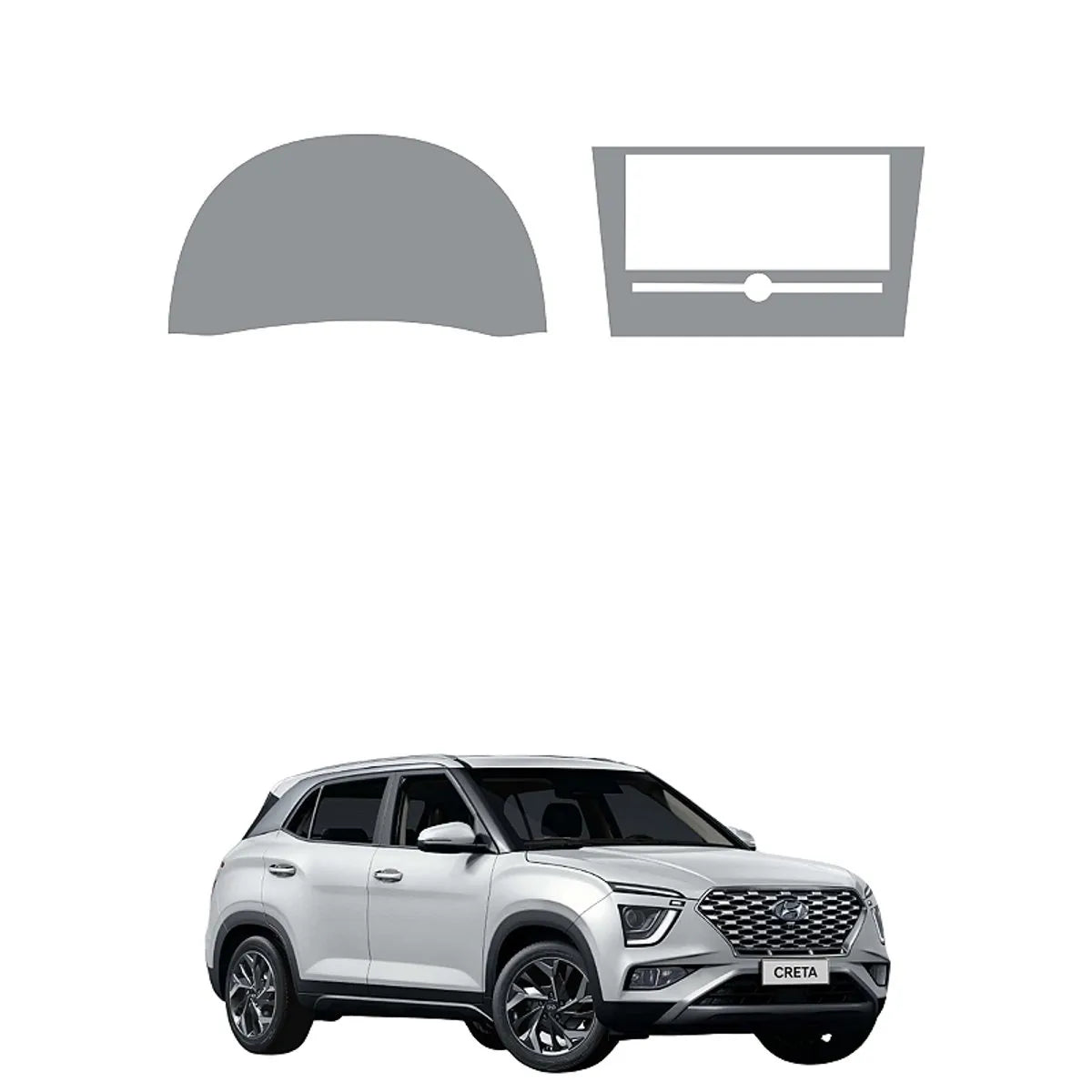 Película PPF Velocímetro Multimídia Hyundai Creta Comfort Plus 22 24