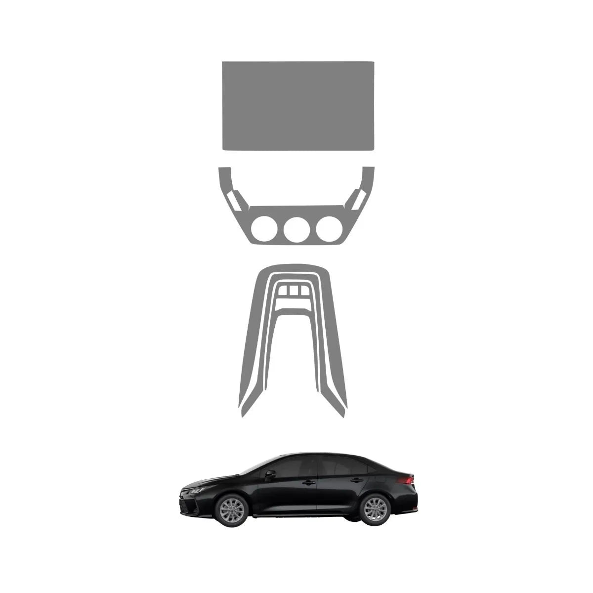 Película PPF Multimídia, Console do Ar e Console Central Corolla GLi 2025 – Garantia de 5 Anos