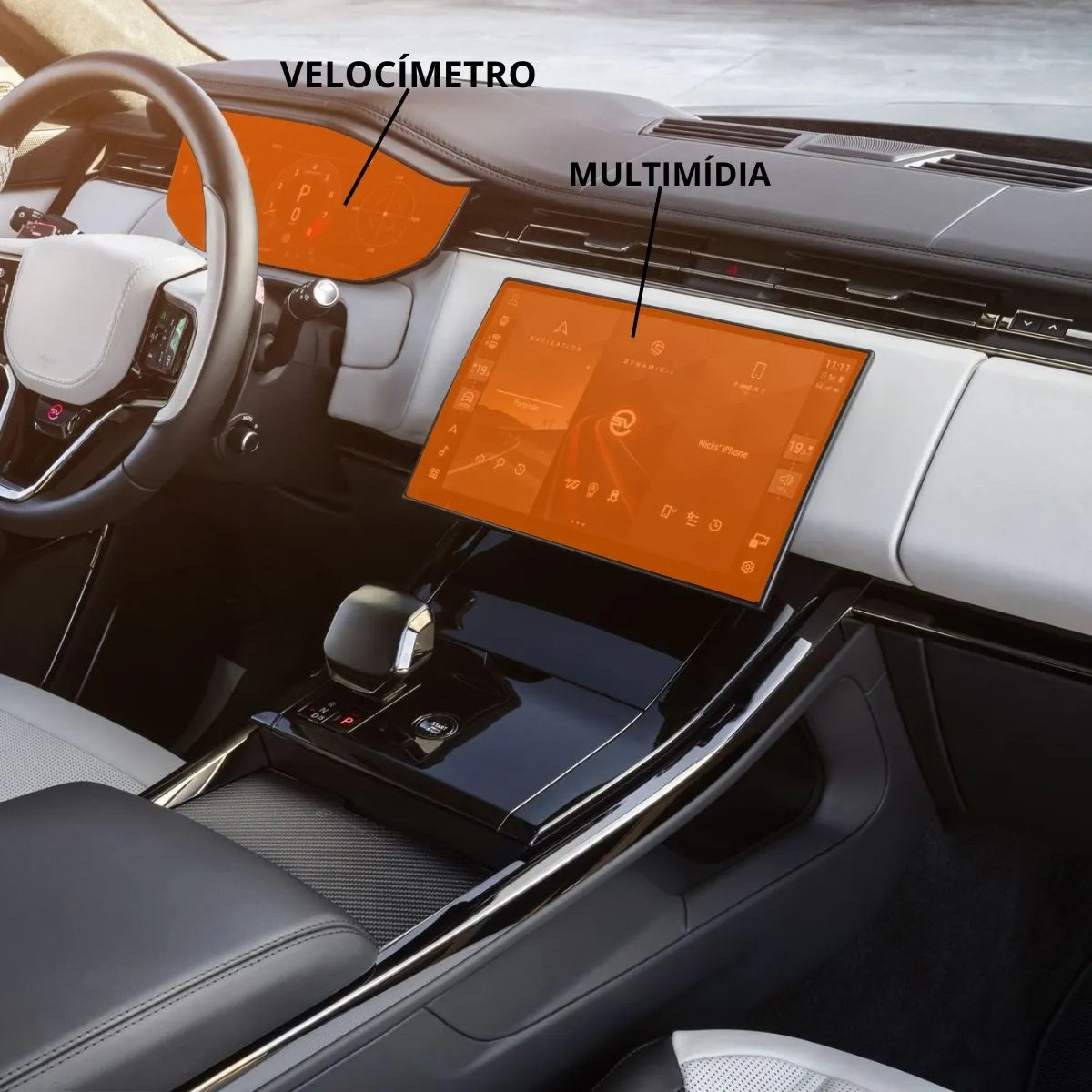 Película PPF Velocímetro e Multimídia Range Rover Sport Autobiography 2023 a 2025 – Garantia de 5 Anos