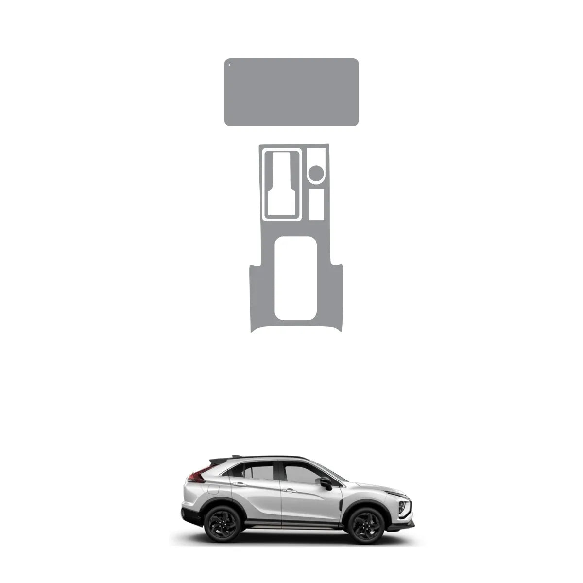 Película PPF Console Central e Multimídia Eclipse Cross HPE-S Black 4x4 2026 – Garantia de 5 Ano