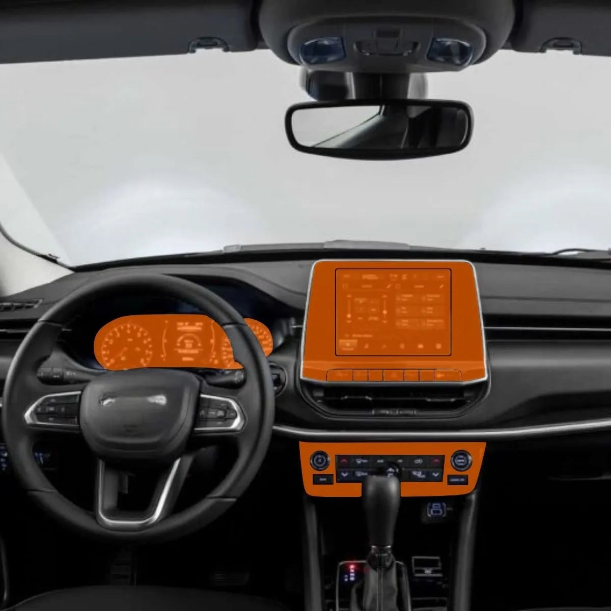 Película PPF velocímetro multimídia console do ar Compass Sport T270 26