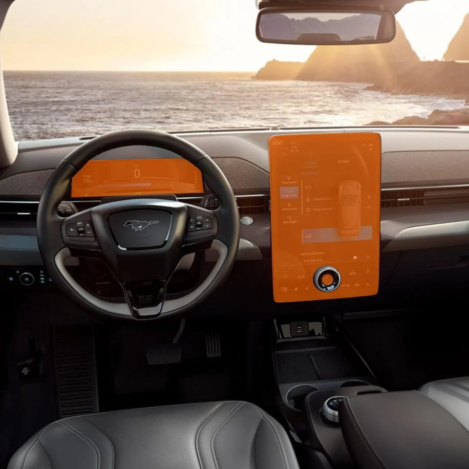 Película PPF Velocímetro e Multimídia Mustang Mach-E 2023 a 2025 – Garantia de 5 Anos