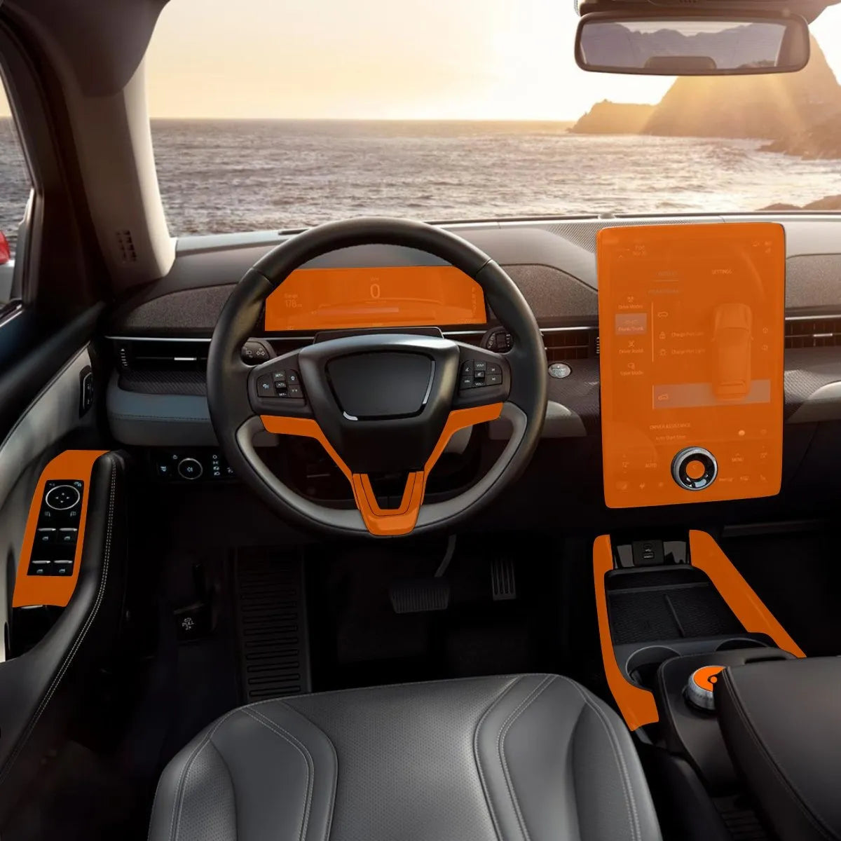Película PPF Interior Completo Mustang Mach-E 2023 a 2025 – Garantia de 5 Anos