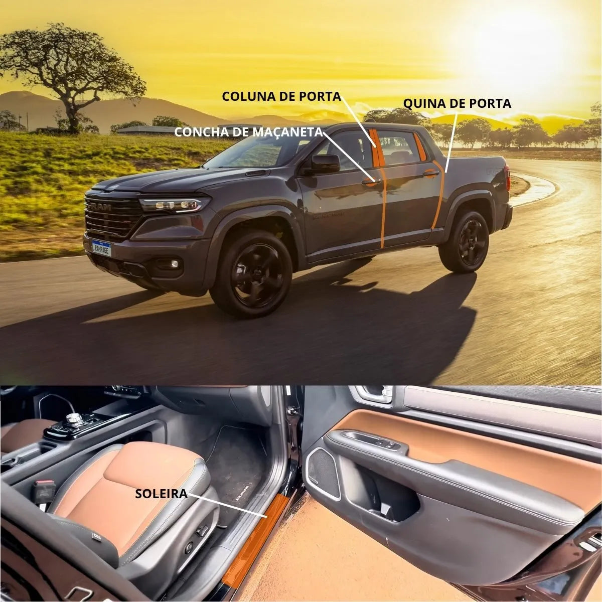 Película PPF Interno e Externo Rampage 2023 a 2026 – Proteção Premium com Garantia de 5 Anos